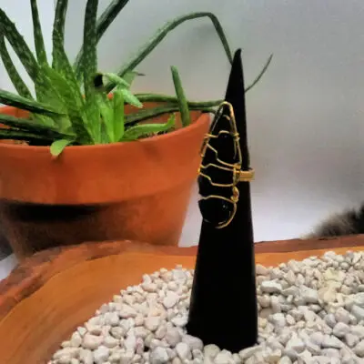 Obsidian Arrowhead Ring