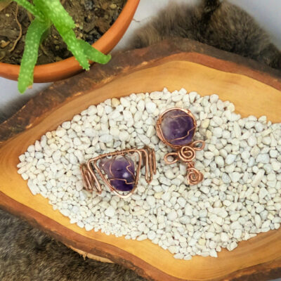 Amethyst Ankh Set