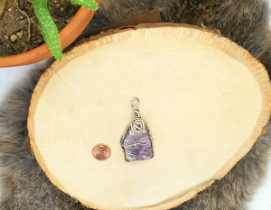 lepidolite stone pendant