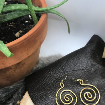 Spiral Earrings in Brass