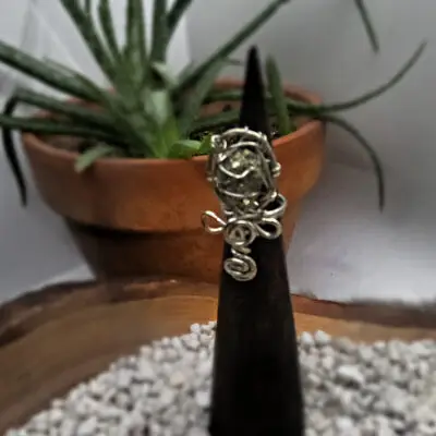 Pyrite Ankh Ring