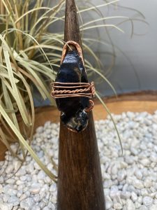 Copper Obsidian Ring