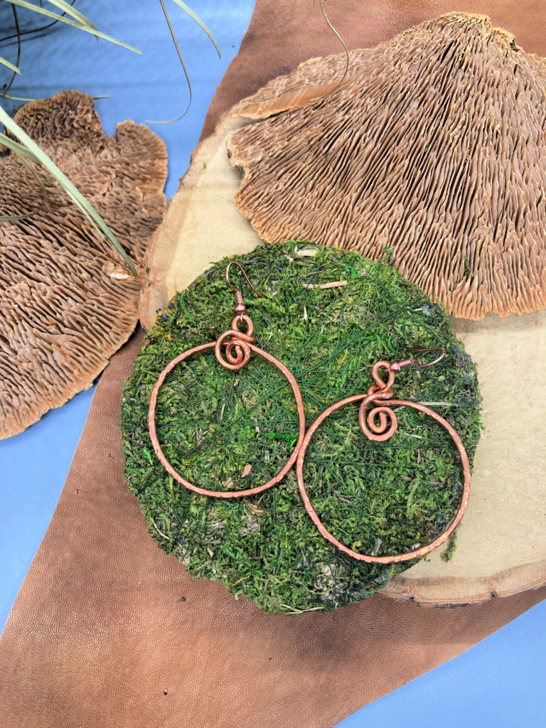 Copper Earrings Circle Aboriginal Bling Blam