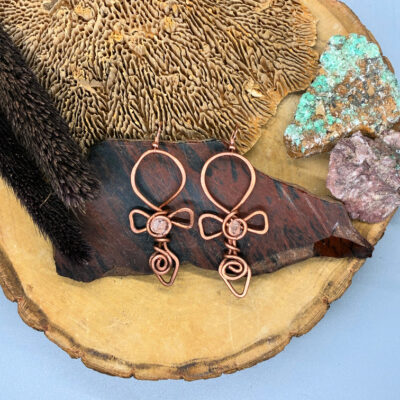 Earrings ankh clear quartz
