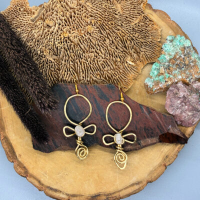 Earrings Ankh Rose Quartz