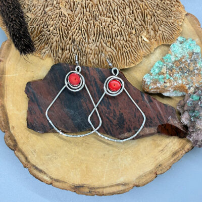 earrings red coral