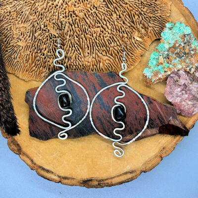 earrings obsidian