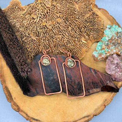 Earrings Pyrite
